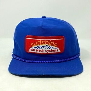Vtg Sportcap Strapback Rope Hat Sudshine Car Wash Systems Blue Made in Taiwan